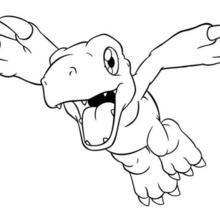 Agumon flying coloring pages