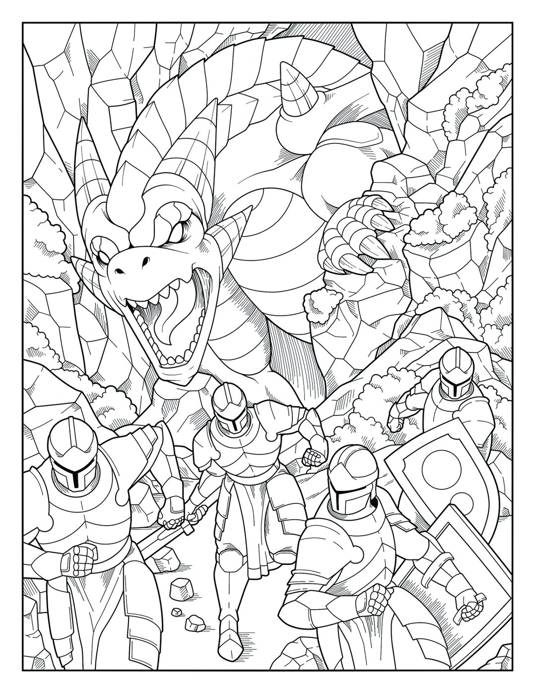 Dragon coloring page book printable coloring pages downloadable coloring book