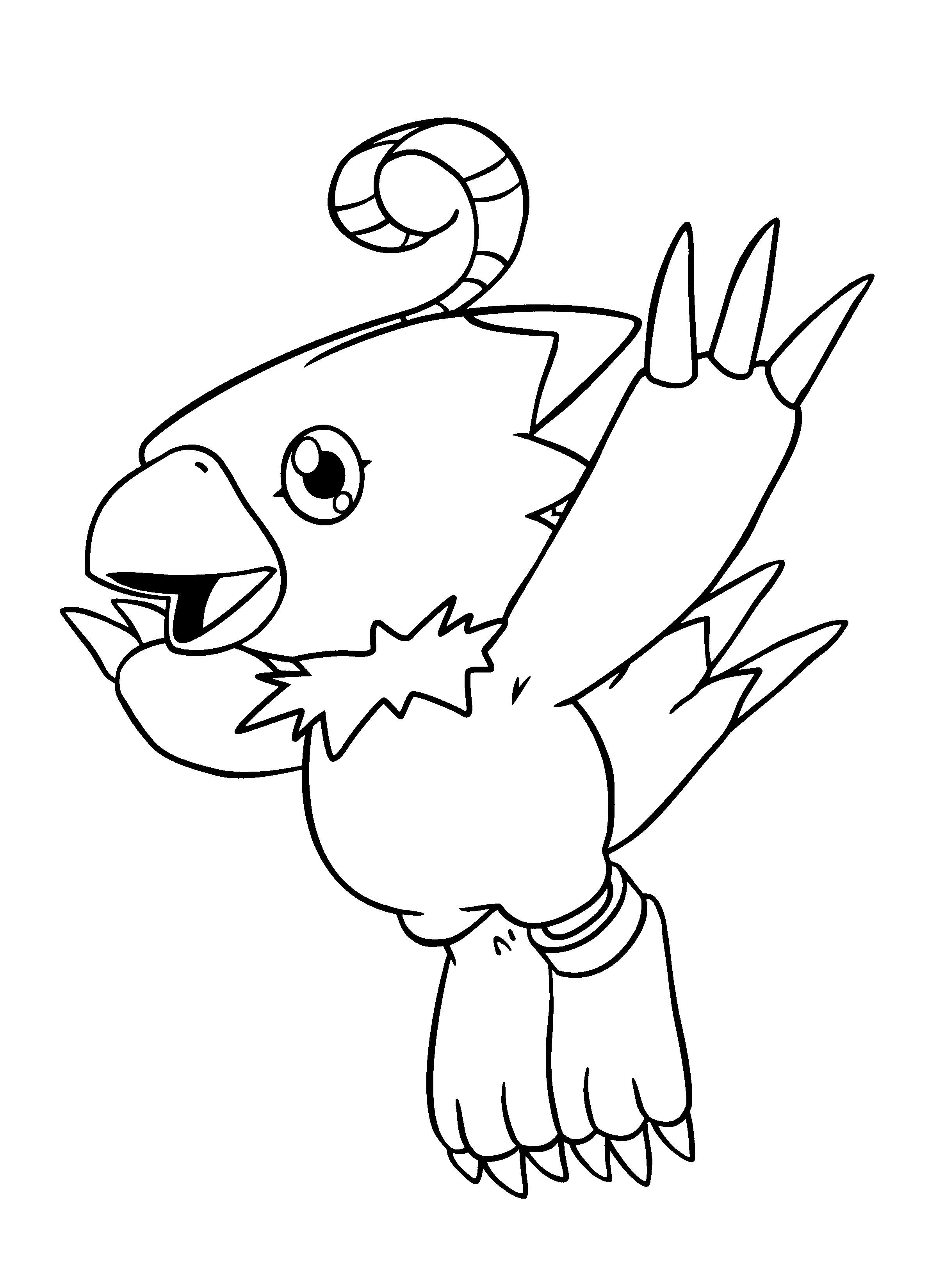 Biyomon digimon coloring page to print and color