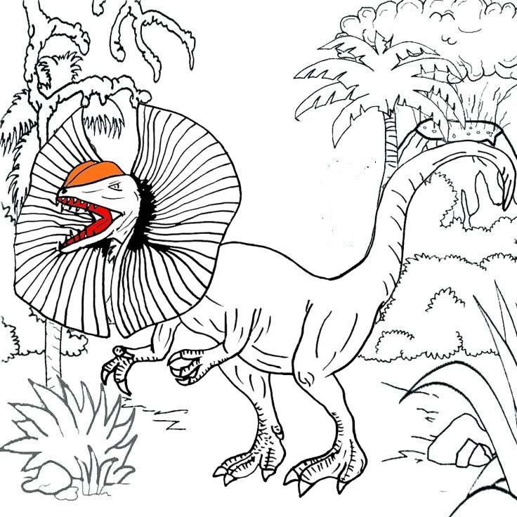 Dilophosaurus habitat coloring pages coloring pages dilophosaurus color
