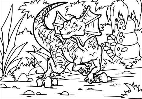 Dilophosaurus coloring page free printable coloring pages