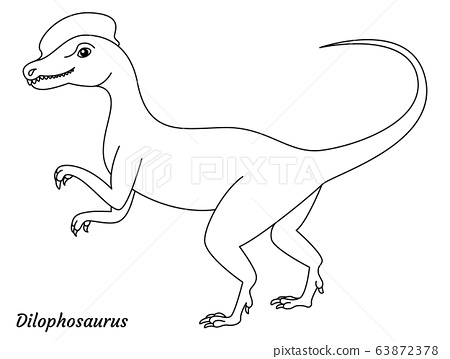Coloring page outline dilophosaurus dinosaur