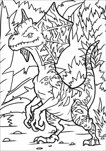 Dilophosaurus coloring page free printable coloring pages