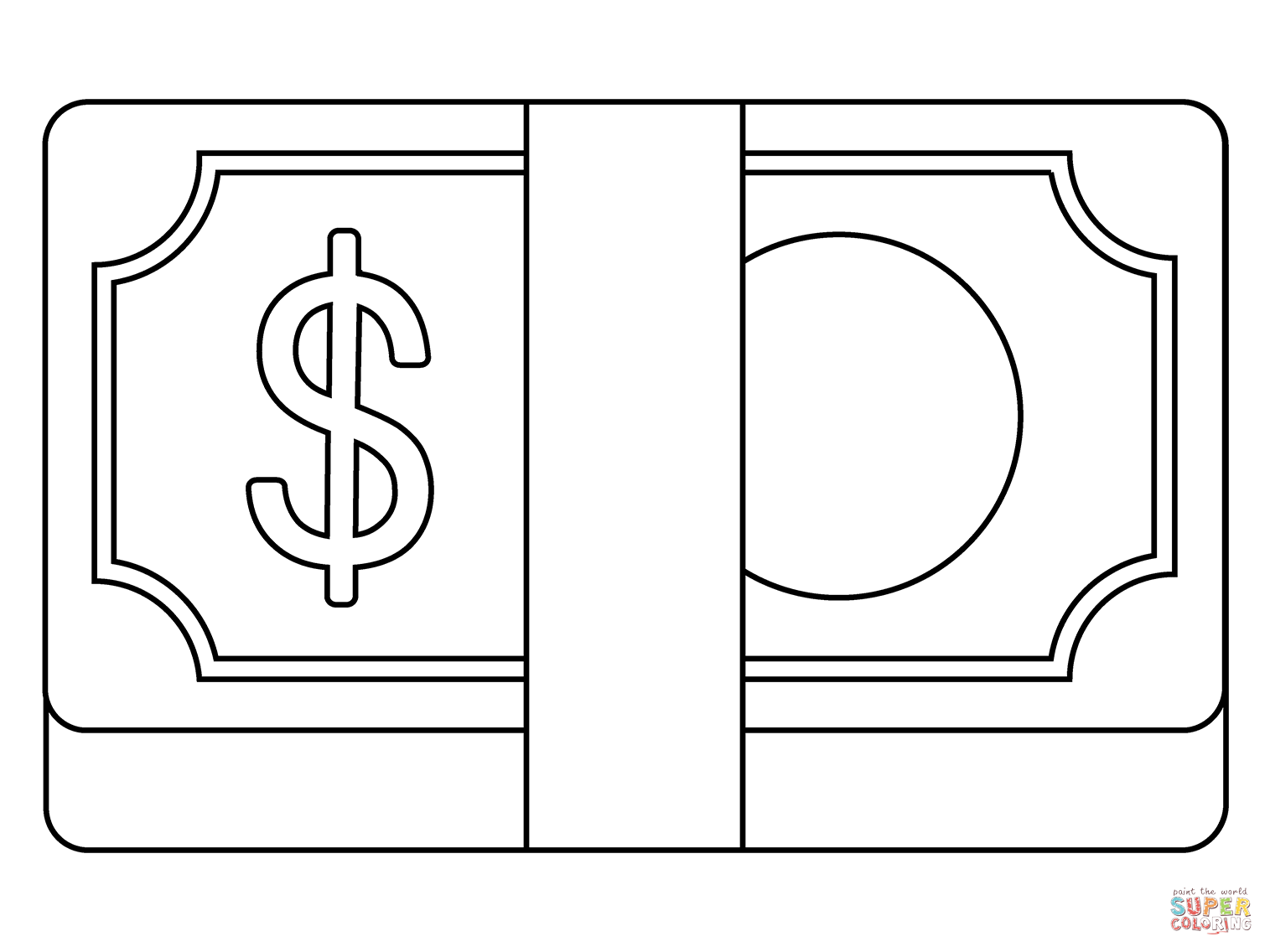 Dollar banknote emoji coloring page free printable coloring pages