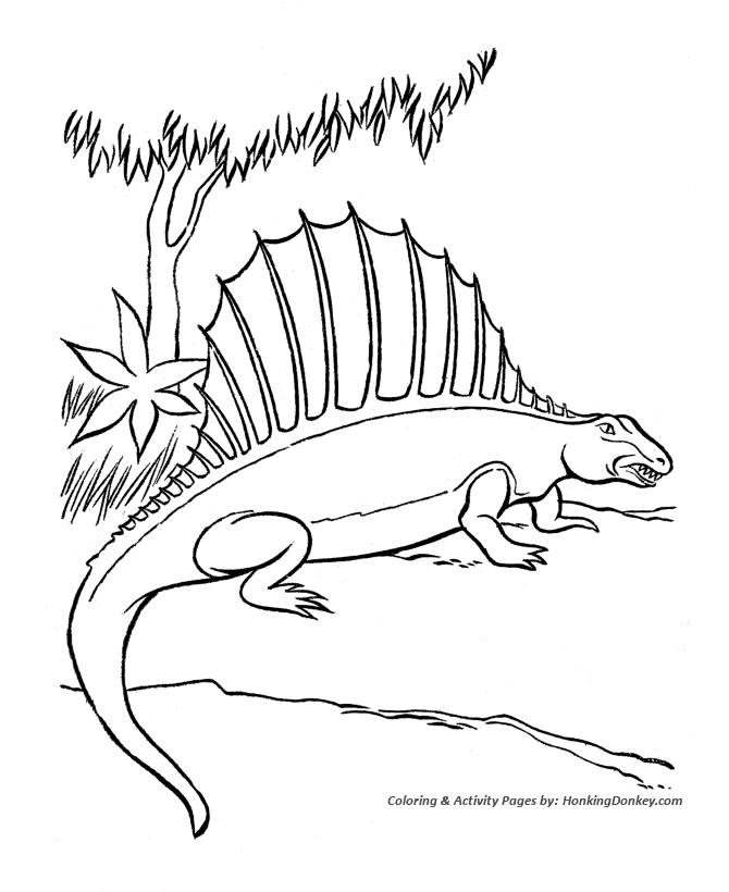 Dinosaur coloring pages printable dimetrodon coloring page sheet and kids activity page