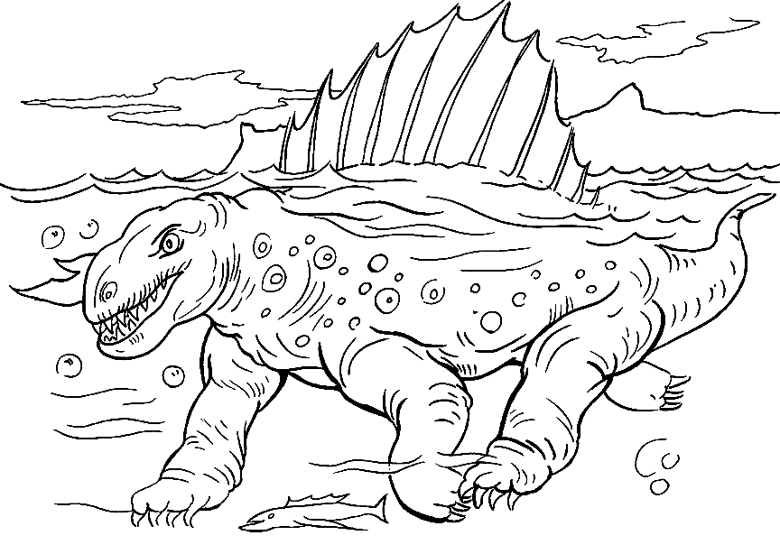 Dimetrodon coloring pages printable for free download