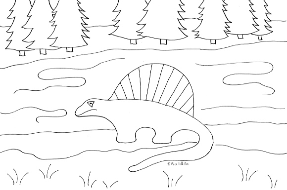 Dimetrodon coloring page â wee folk art