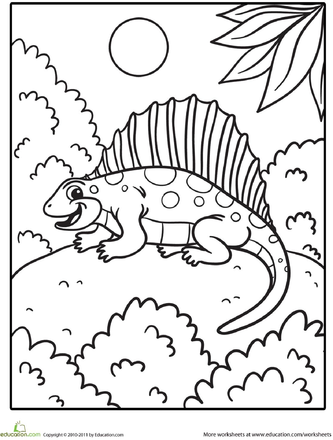 Dimetrodon worksheet education heart coloring pages coloring pages fall coloring pages