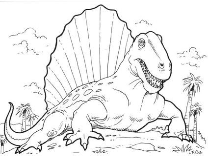 Dimetrodon dinosaur coloring page dimetrodon is an extinct genus of synapsid that lived duriâ animal coloring pages dinosaur coloring pages dinosaur coloring