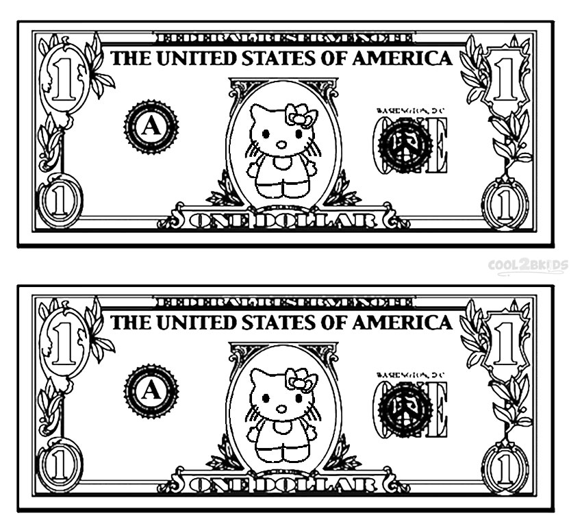 Printable money coloring pages for kids