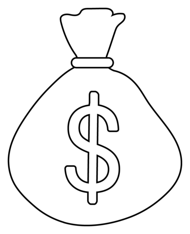 Dibujo de emoji de bolsa de dinero para colorear dibujos para colorear imprimir gratis