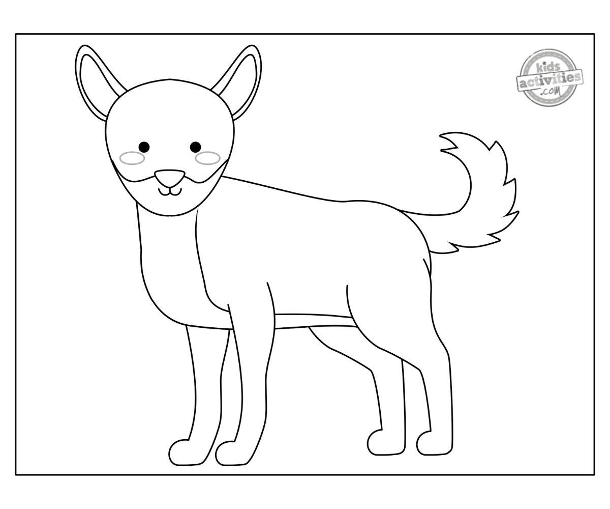 Super cute dingo coloring page for kids kids activities blog