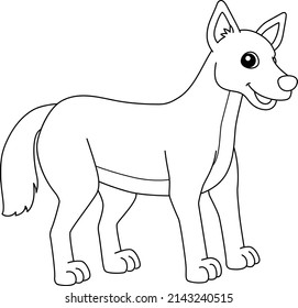 Dingo animal coloring page isolated kids stock vector royalty free