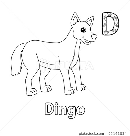Dingo alphabet abc coloring page d