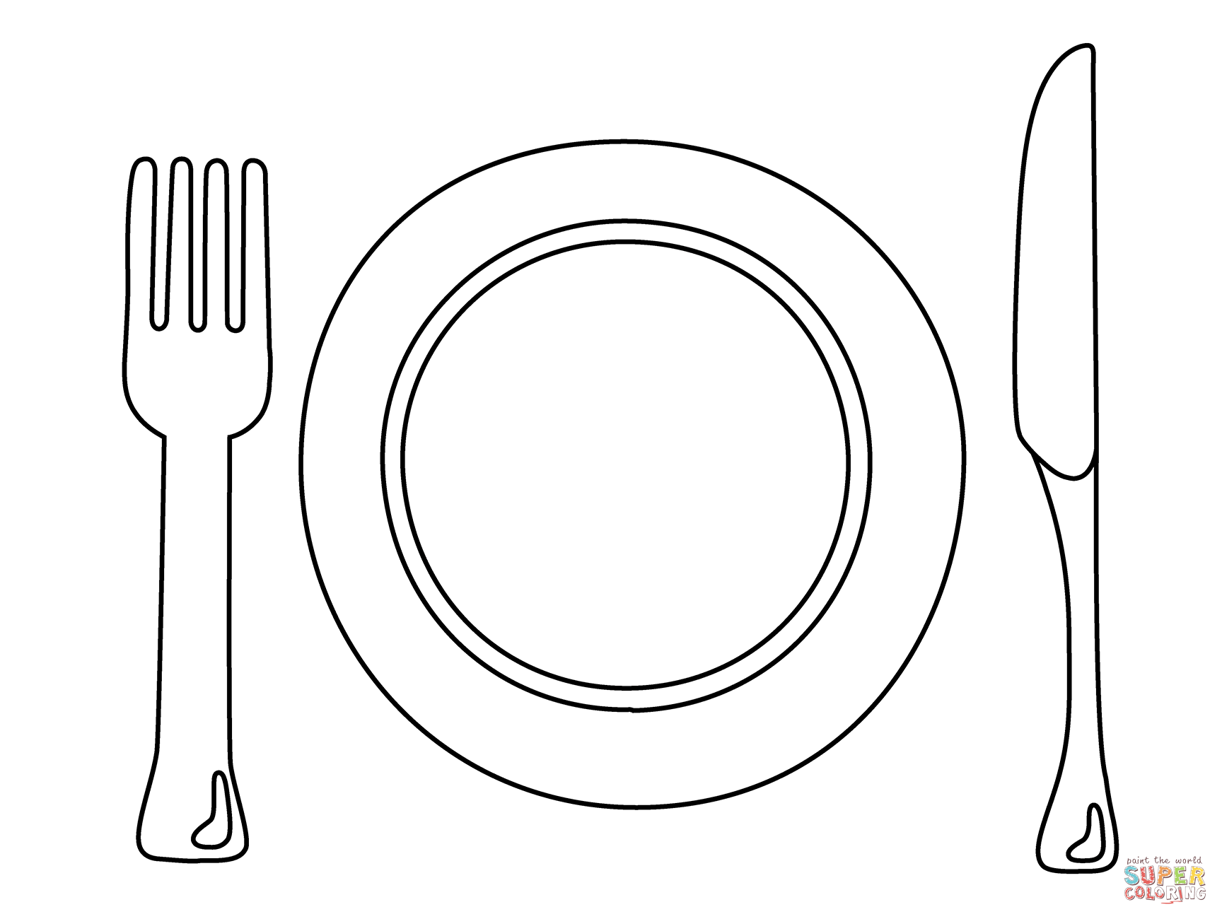 Fork and knife with plate emoji coloring page free printable coloring pages