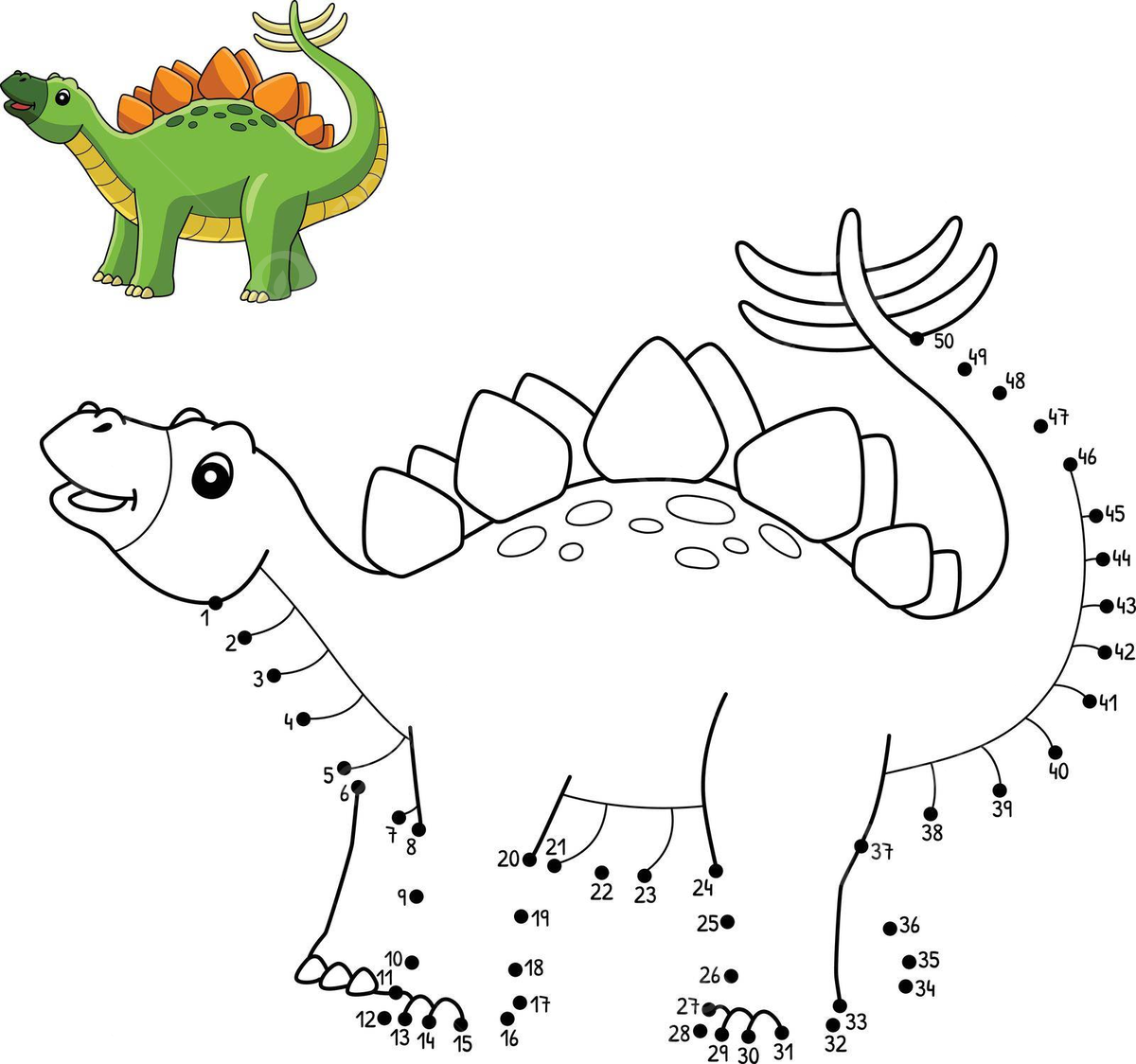 Dot to dot stegosaurus dinosaur coloring isolated dot to dot outline connect the dots vector dot to dot outline connect the dots png and vector with transparent background for free download