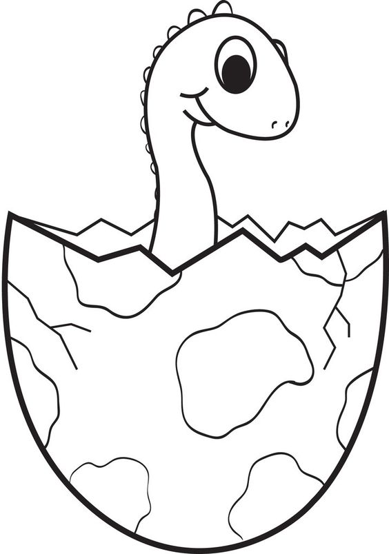 Cartoon baby dinosaur coloring page