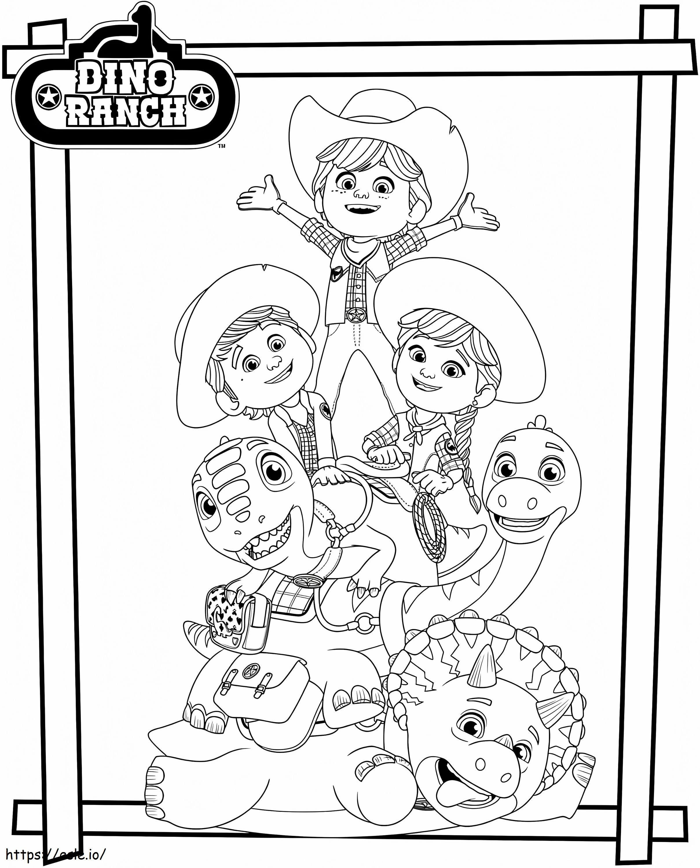 Free printable dino ranch coloring page