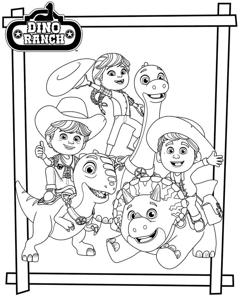 Free dino ranch coloring page