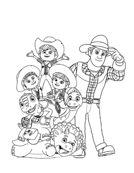 Dino ranch coloring pages by coloring book hkm tpt