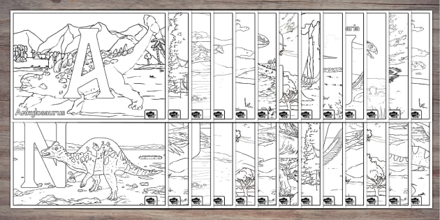 Alphabet dinosaur colouring sheets party
