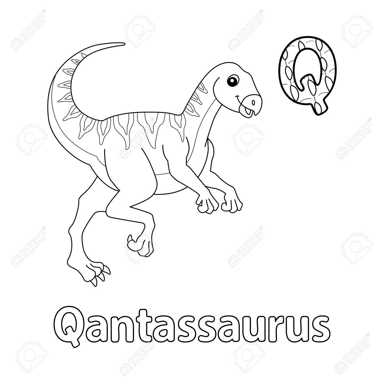 Qantassaurus alphabet dinosaur abc coloring page q royalty free svg cliparts vectors and stock illustration image