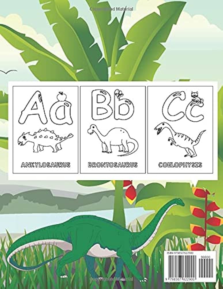 My dinosaur alphabet coloring book dinosaur by c kate
