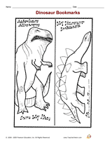 Dinosaur bookmarks printable k