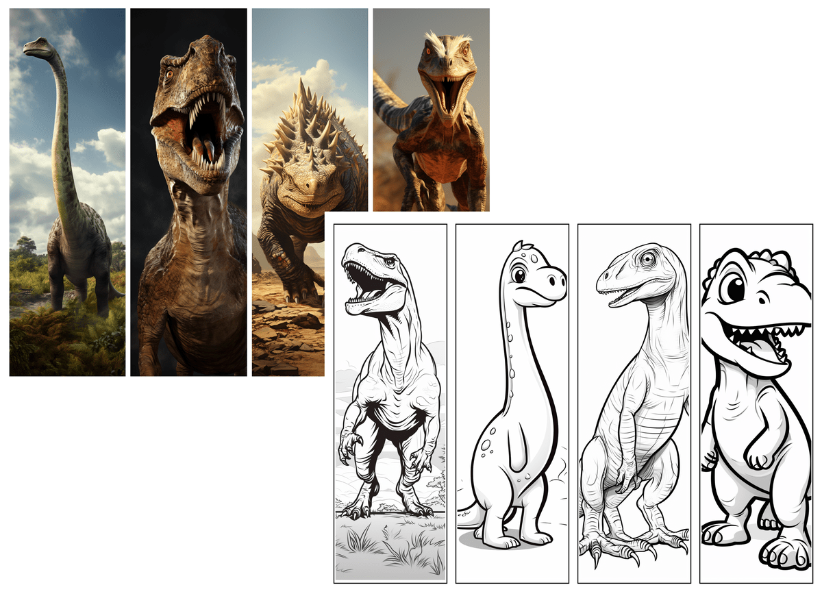 Printable dinosaur bookmark