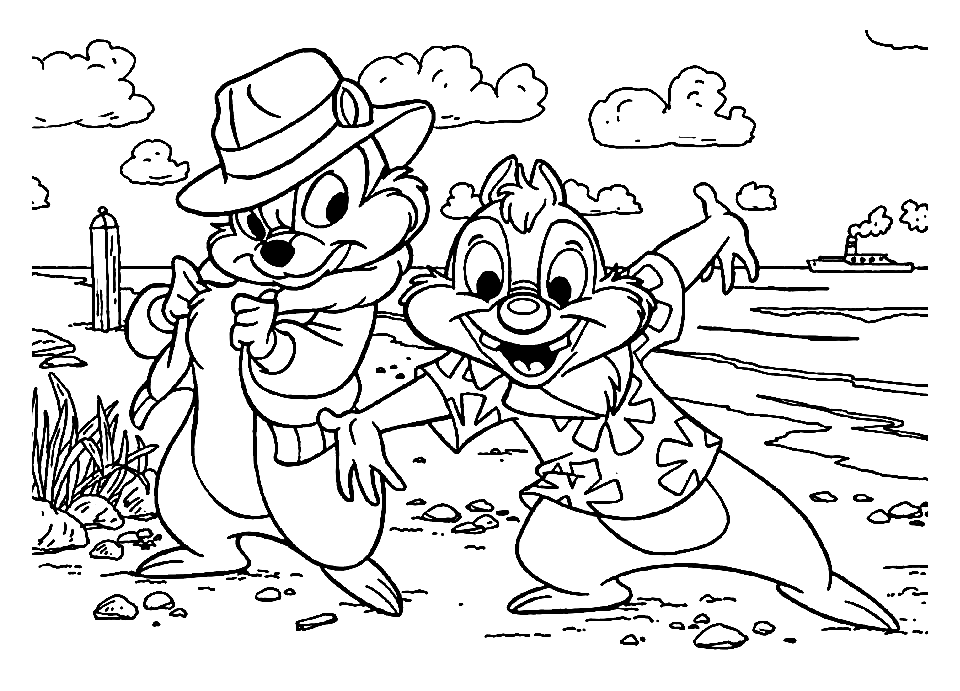 Chip and dale rescue rangers coloring pages printable for free download