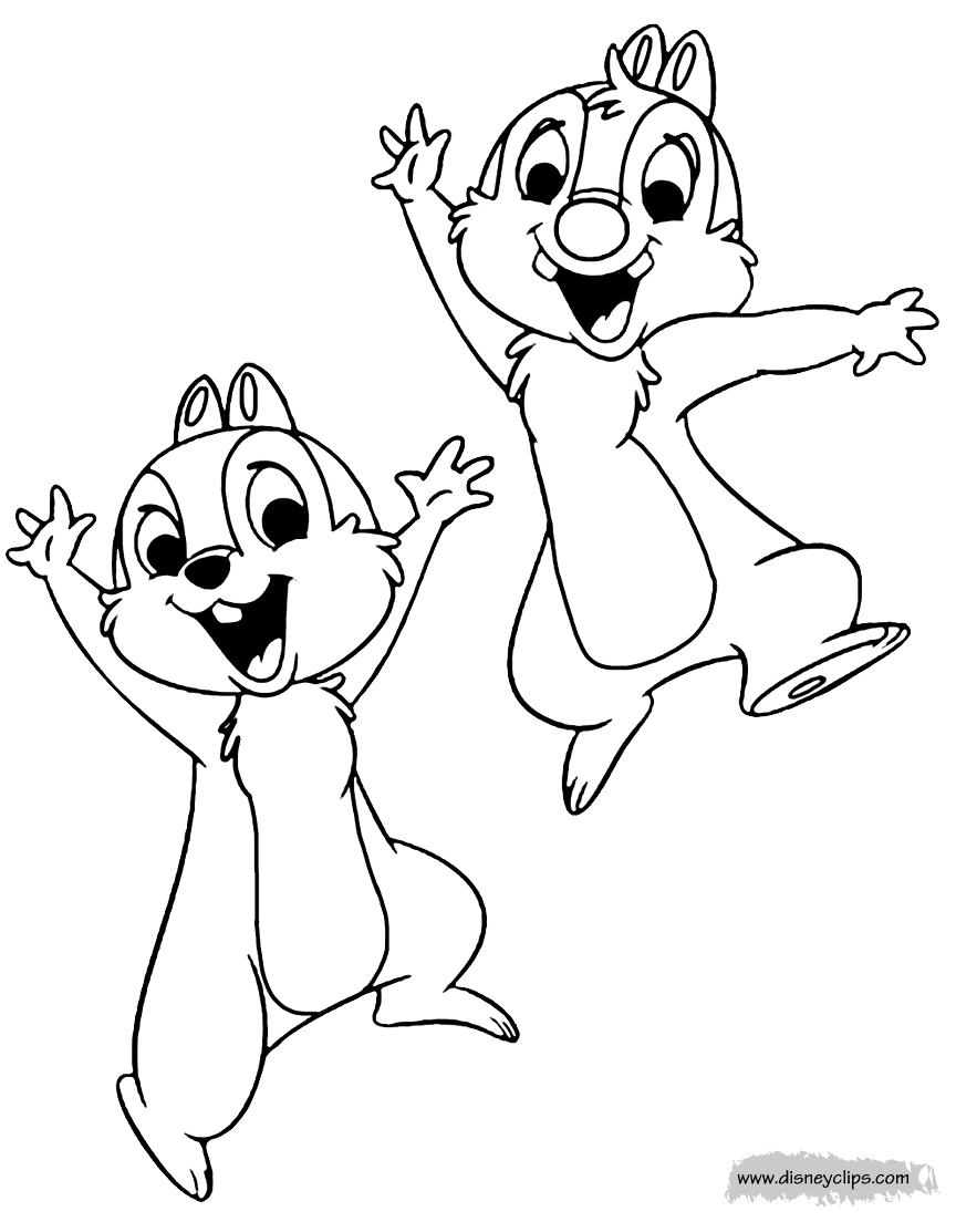 Chip and dale rescue rangers coloring pages printable for free download
