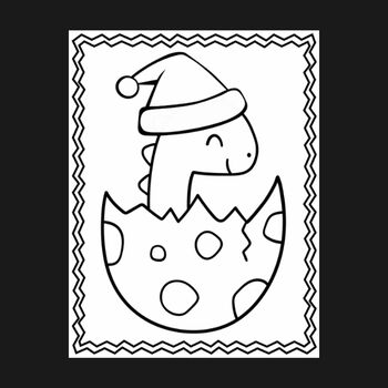 Christmas dinosaur coloring pages by teachers helper tpt