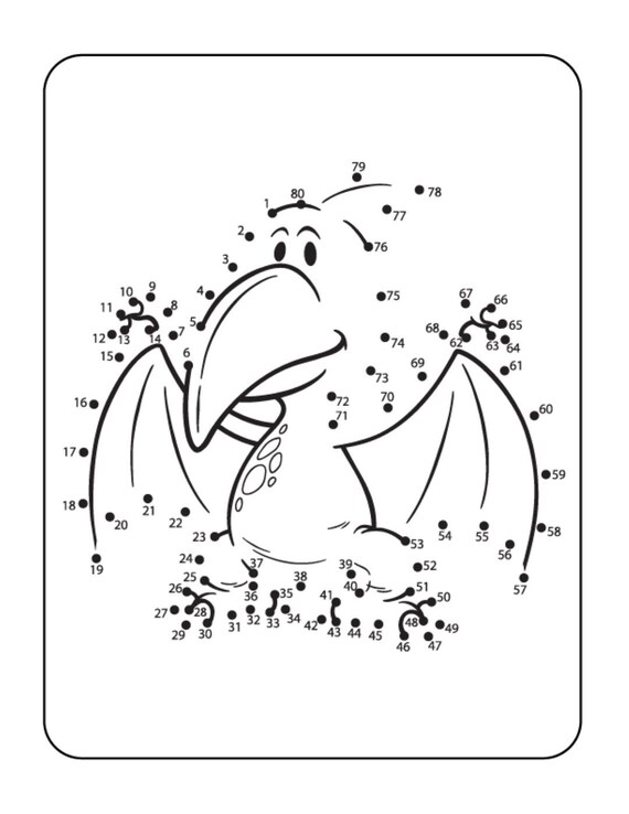 Connect the dots dinosaur themed activitycoloring book total images digital