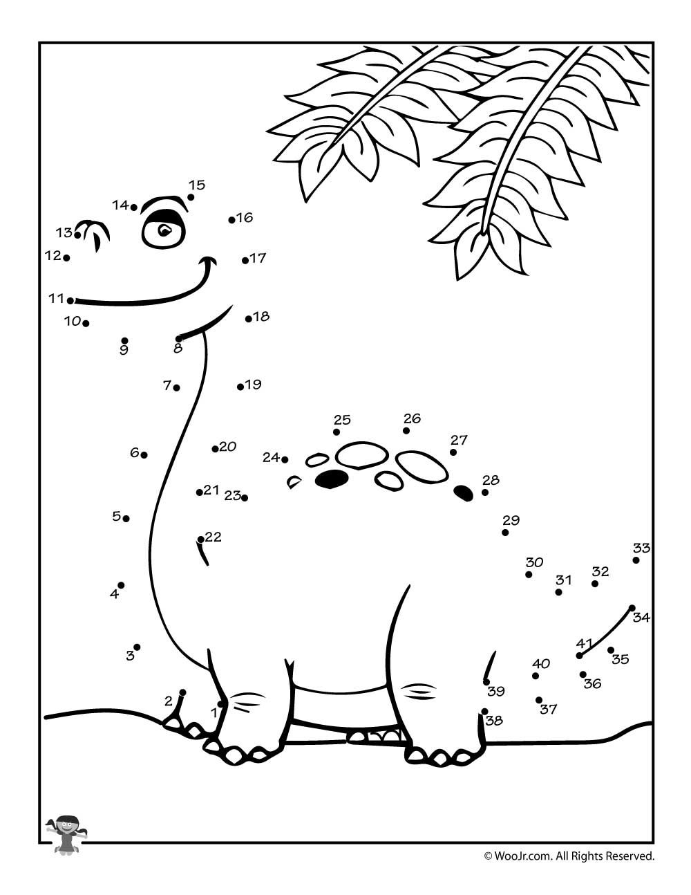 Dinosaur dot to dots printable activity pages woo jr kids activities childrens publishing dinosaur worksheets dinosaur activities dinosaur activities preschool