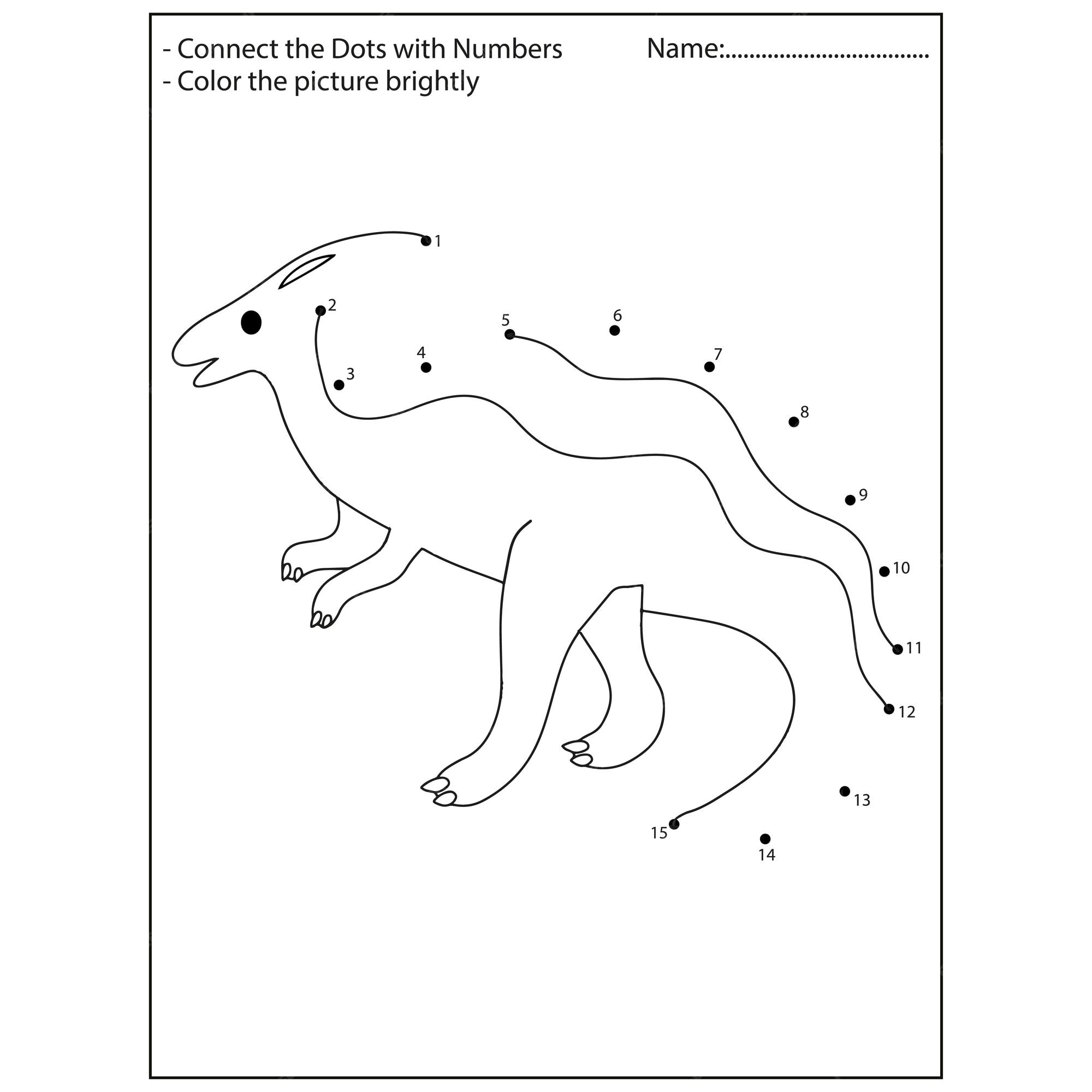 Premium vector dinosaur connect the dots kindergarten activities