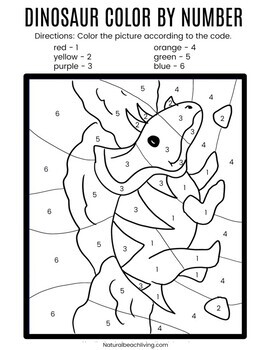 Color by number dinosaur theme worksheets for preschool and kindergarten