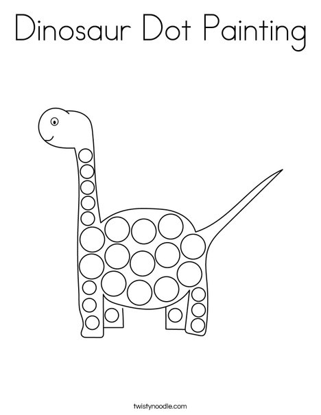 Dinosaur dot painting coloring page