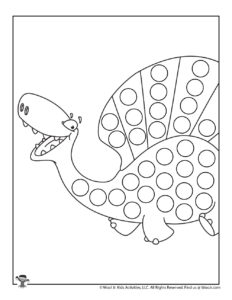 Dinosaur dot coloring pages woo jr kids activities childrens publishing