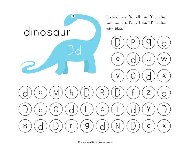Dinosaur do a dot printables