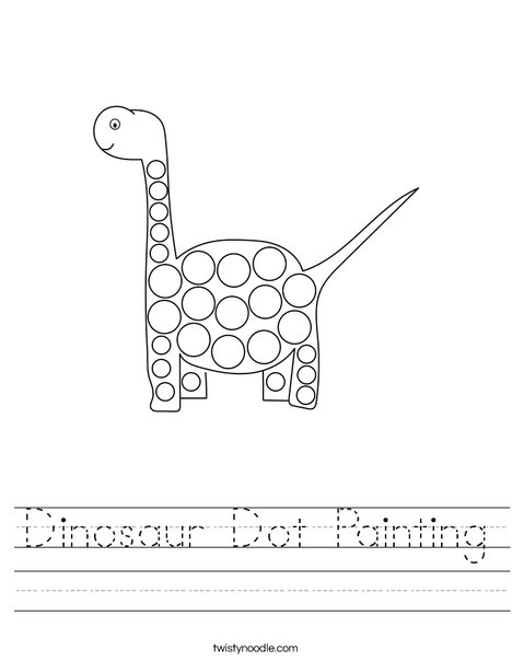 Dinosaur dot painting worksheet