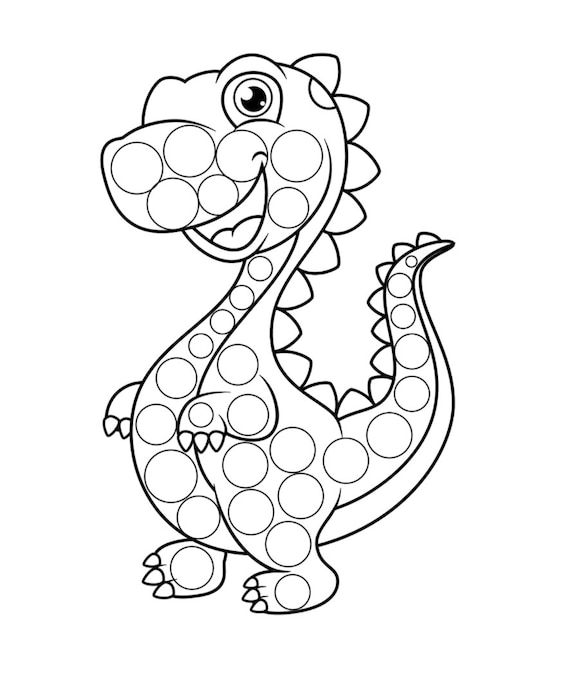 Kids dinosaur dot marker activity instant download