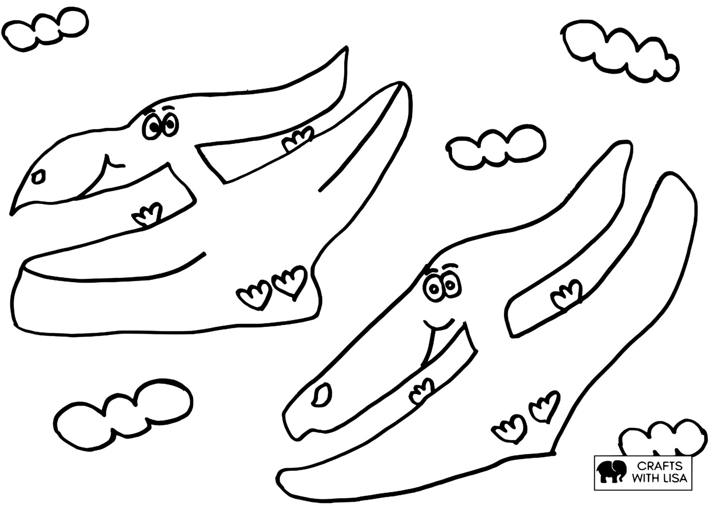 Dinosaur pterodactyl coloring page