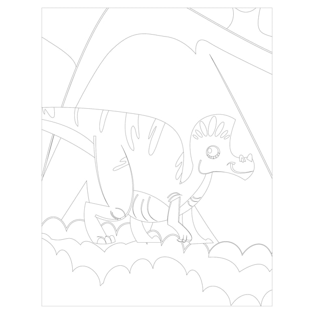 Premium vector dinosaur coloring pages for kids