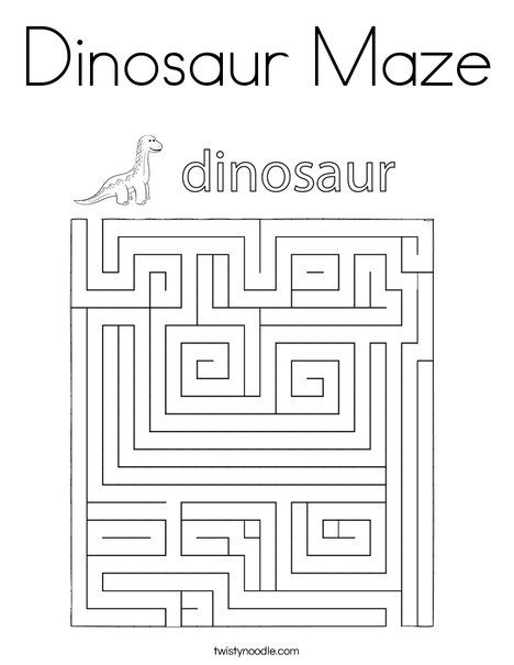 Dinosaur maze coloring page
