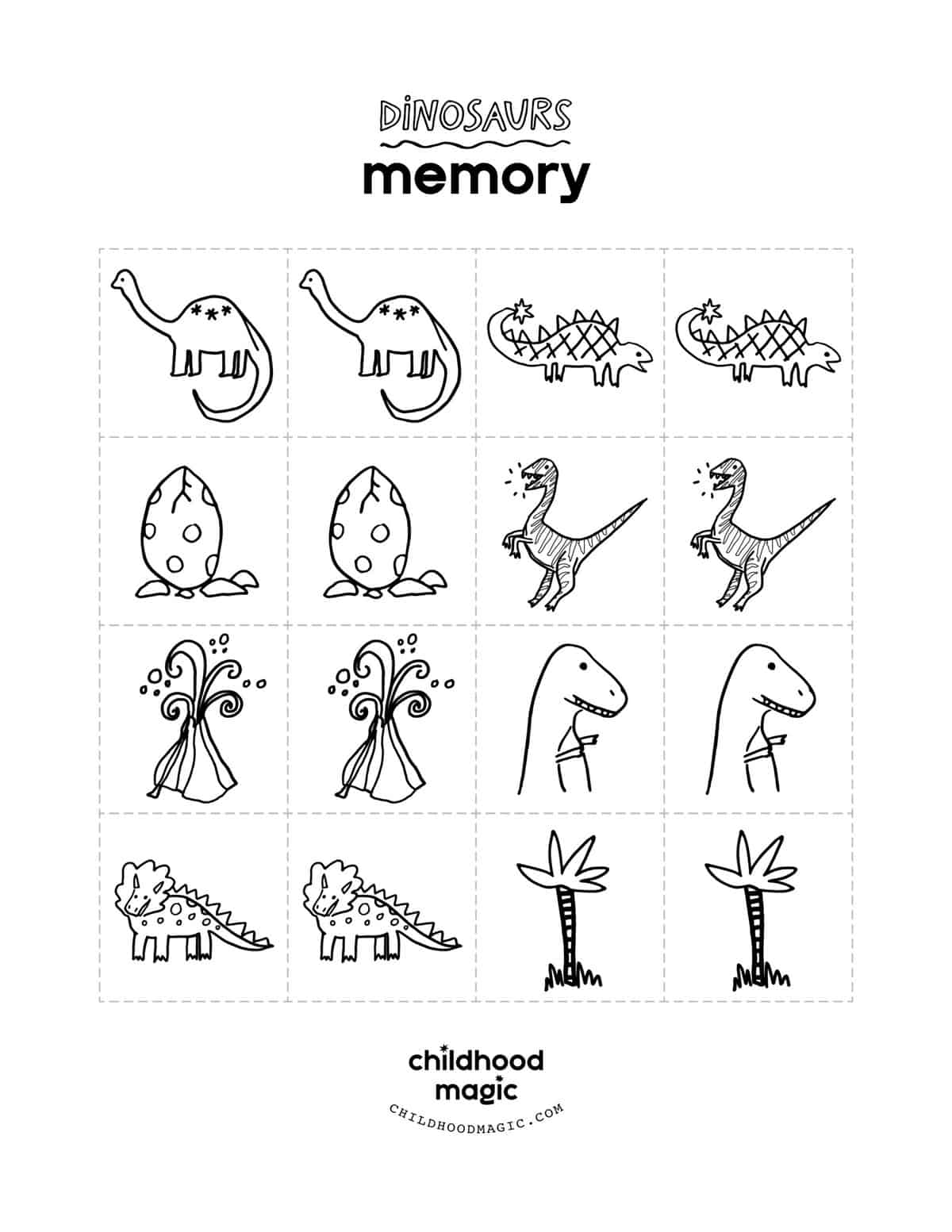 Dinosaur memory game