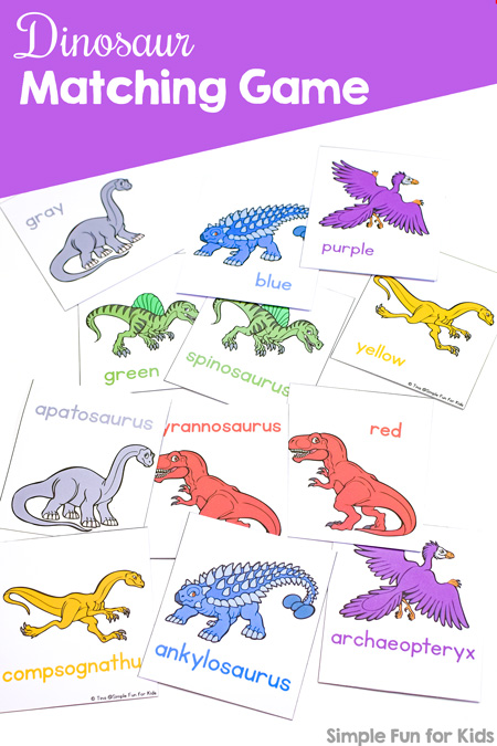 Dinosaur matching game for toddlers