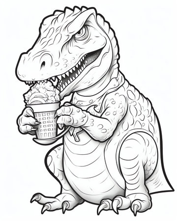 T rex coloring page stock photos and images