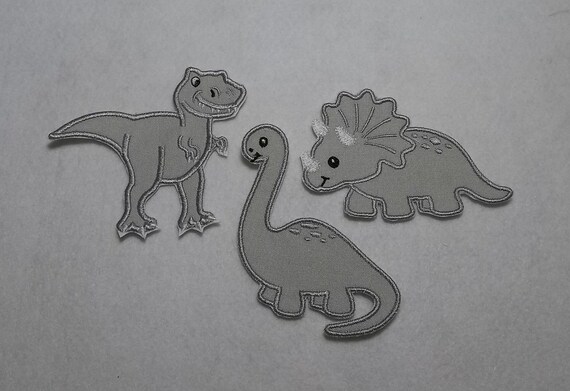 Dinosaurs set of made to order choose color and size fabric iron on applique patch z
