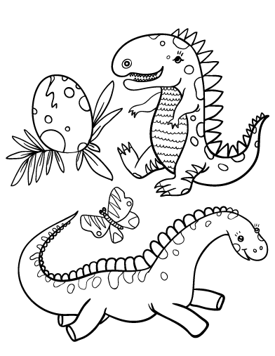 Free baby dinosaur coloring page