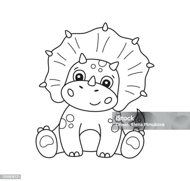 Cute little dinosaur for kid coloring book children puzzle game stock illustration